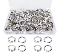 HO2NLE 100 Set 20mm Silber Metallösen Ösen Set Werkzeug Kit Ösen für Planen Metall Ösen Scheiben für Leder Handwerk Stoff Silbernes Luftauge