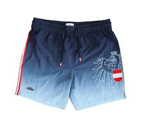 Hoamatkult Badehose Österreich Adler dunkelblau - schnelltrocknend, 4-Wege-Stretch, wasserabweisend, elastischer Bund mit Kordelzug, Herren Sommer Shorts, S