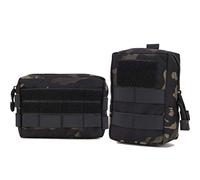 Hoanan Molle Taschen, taktische Admin-Tasche, kompakte EDC-Utility-Ausrüstung, Ausrüstungstasche, Militär-Tragetasche, Zubehör, Gürtel, hängende Hüfttasche (Multicam Black-11,4 cm (L) x 16,5 cm (H) +