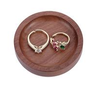HOBBIESAY 1 Stück Kleines Rundes Ringtablett Aus Holz Kamel Hochzeitsringhalter Organizer Mini Schmuckständer Für Halsketten Armbänder Hochzeitsfeier Dekoration Jubiläumsgeschenk