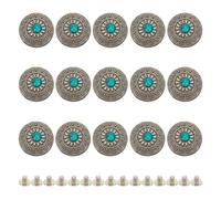HOBBIESAY 10 Stück Conchos Knöpfe 12x6mm Runde Conchos Mit Schraubverschluss Gänseblümchen Schnalle Blazerknopf Set Für Blazer Anzüge Sportmantel Uniform Jacke Bohrung: 2.3m