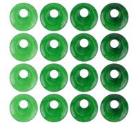 HOBBIESAY 16Stk Natürliche Jade Donut Scheiben Edelsteinanhänger Grüne Flache Runde Steinperlenanhänger Mit 4mm Loch Für Schmuckherstellung DIY Ohrringe Armband