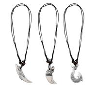 HOBBIESAY 3 Stücke 3 Styles Hai Zahn Anhänger Halsketten Hakenanhänger Halsketten Schildkrötenanhänger Wachsseidenkordel Weiße Surfer Lederhalsketten für Strand Surferinnen und Surfer