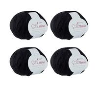 HOBBIESAY 4-Strang Mohairgarn Für Strickpullover Weiche Seidenfeine Wolle Handstrickgarn Für Schals Mäntel Mützen Zubehör Zum Weben