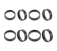 HOBBIESAY 4 Stück Blanko Fingerringe Mit Kern Rund Leerer Ring Edelstahl Geriffelter Fingerring Breites Schwarzes Band Cooles Einfaches Band Innendurchmesser:16/17/18/19mm