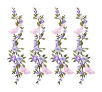 HOBBIESAY 4 Stück Blumen Bestickte Aufnäher von Zeng Dekorative Aufnäher Blumenapplikationen Blütenblätter Gewebte Stoffaufkleber Für Kleidung Hemden Jeans Hüte Blusen Hosen Röcke