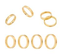 HOBBIESAY 4 Stück Goldringrohlinge 16-19mm Edelstahl Rillenringe Rohling Kernring Rund Leer Ring Inlay Fingerringe Für Schmuckherstellungmann Frauen Geschenk DIY Handwerk