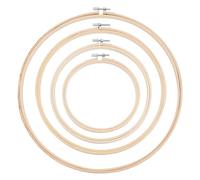 HOBBIESAY 4 Stück Stickrahmen Bambus Kreis Kreuzstich Reifenring Für Stickerei Nähkunst Set Dekorative Aufhängung Für DIY Stickerei Basteln Nähen Innendurchmesser 14-32cm