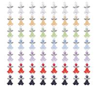 HOBBIESAY 56 Stück 7 Farben Anhänger Mit Engelsflügeln Maiglöckchen Anhänger Tibetischer Stil Engelperlen Für Ohrringe Schlüsselanhänger Halsketten Schmuckherstellung