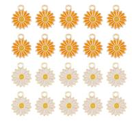 HOBBIESAY 60 Stück 2 Frisur Gänseblümchen Charms Legierung Emaille Blumen Anhängermini Kirschblüten Charms Anhänger Armband Ohrringe Halskette Schmuckherstellung DIY Basteln