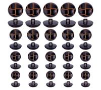 HOBBIESAY 60 Stücke 4 Stile Kokosnuss-Braun Football Knöpfe Mit Stiel Lederoptik Kunststoffknöpfe Runde Lederknöpfe Für DIY Anzüge Kleider Röcke Mäntel Uniformen Bekleidungsverzierung Loch: 3,5mm