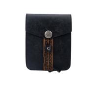 HOBBIESAY Mittelalterlicher Vintage Gürteltasche Aus Kunstleder Retro Mittelalterliche Seiten Tasche Tragbare Wikinger Schwarze Gürteltasche Für Damen Herren Halloween Wikinger Renaissance