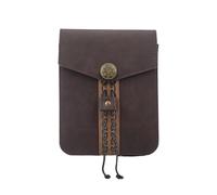 HOBBIESAY Retro Mittelalterliche Kunstleder Gürteltasche Tragbare Wikinger Braune Seitentasche Mittelalter PU-Leder Gürteltaschen Für Damen Herren Halloween Ren Faire Wikinger Renaissance Cosplay