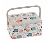 Hobby-Geschenk-Nähbox (M) Bestickter Deckel Knit Happens