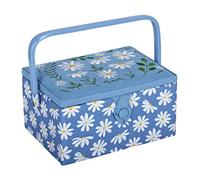 Hobby Gift Aufbewahrungsbox für Näharbeiten, Medium, bestickt, Denim-Gänseblümchen