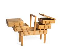 Hobby Gift GB8550 Wooden Workbox Holz Cantilever Sewing Hobby Craft Aufbewahrungsbox, 3 Ebenen mit Beinen, 21 x 42 x 435cm