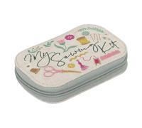 Hobby Gift Besticktes Nähset - Mein Nähen, komplettes Etui mit Reißverschluss, Nahttrenner, Schere, Maßband, Faden, Nadeln und mehr, Basteln, Nähen, 2,5 x 14 x 9 cm, nur Fleckenreinigung