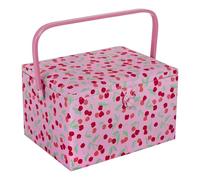 Hobby Gift große Nähbox, Bastel-Aufbewahrungsbox, Zubehörablage, Nadelkissen, PVC-Griff 23,5 x 31 x 20 cm, Kirsche