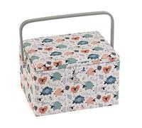 Hobby Gift Große Nähbox, Holz/Stoff, Knit Happens