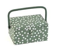 Hobby Gift Medium Näh-Aufbewahrungsbox, Holz/Stoff, Khaki-Fleck