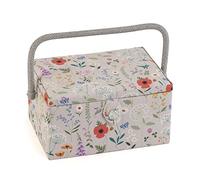 Hobby Gift Medium Näh-Aufbewahrungsbox, Holz/Stoff, Wildblumen