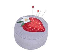 Hobby Gift Nadelkissen aus Stoff, 8 x 8 x 3,5 cm, natürliche Erdbeere