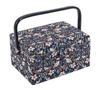 Hobby Gift Exklusive mittelgroße Aufbewahrungsbox - zum Basteln und Nähen, Zubehörablage, Nadelkissentasche, PVC-Griff, 18,5 x 25,5 x 14,5 cm, Vögel in Blumen