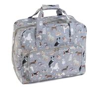 Hobby Gift Nähmaschinentasche - Strapazierfähige, gepolsterte Tragetasche mit Reißverschluss, Wasserabweisende Aufbewahrungstasche für Nähmaschine & Zubehör - 20 x 44 x 38 cm, Graue Hunde