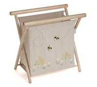 Hobby Gift stricken nähen Applikation Leinen Biene