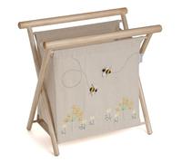 Hobby Gift stricken nähen Applikation Leinen Biene