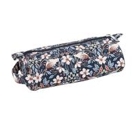 Hobby Gift Stricknadeletui - Aufbewahrung aus weicher Baumwolle mit Vogelaufdruck für Nadeln bis zu 40 cm, Durchgehender Reißverschluss und Griff für einfaches Tragen und Aufbewahren, 11x23x7cm