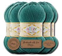 Hobby YARN 3x Etikettenlabel mit Alize Baby Best Wolle Premium 5x100g als Set | Antipilling Babywolle Acryl Uni & Batik Strickgarn zum Häkeln und Stricken (Plumage | 847)