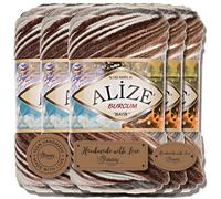 Hobby YARN 3x Etikettenlabel mit Alize Burcum Batik Wolle Premium 5x100g als Set, Yarn, Garn, Strickgarn, Farbverlauf, Babywolle zum Häkeln, Stricken, Kleidung, Schals (5742)