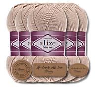 Hobby YARN 3x Etikettenlabel mit Alize Cotton Gold Wolle Premium 5x100g als Set, Yarn, Garn, Sommerwolle, Baumwolle, Strickgarn, Einfarbig, Baby, Kleidung, Schals (67)