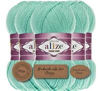 Hobby YARN 3x Etikettenlabel mit Alize Cotton Gold Wolle Premium 5x100g als Set, Yarn, Garn, Sommerwolle, Baumwolle, Strickgarn, Einfarbig, Baby, Kleidung, Schals (15)