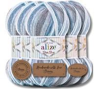 Hobby YARN Alize Baby Best Batik 5x 100g Türkische Premium Wolle Babywolle (7540)
