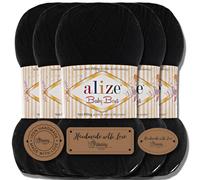 Hobby YARN Alize Baby Best Batik 5x 100g Türkische Premium Wolle Babywolle (Black | 60)