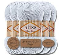 Hobby YARN Alize Baby Best Batik 5x 100g Türkische Premium Wolle Babywolle (Gris claro | 224)