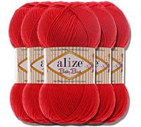 Hobby YARN Alize Baby Best Batik 5x 100g Türkische Premium Wolle Babywolle (Rojo| 56)