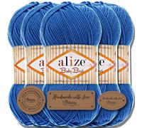 Hobby YARN Alize Baby Best Batik 5x 100g Türkische Premium Wolle Babywolle (Royal Blue | 141)
