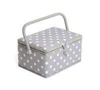 Hobbygift Nähkästchen, Baumwollmischung, Grauer Punkt, Mittelgroß