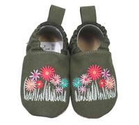 HOBEA-Germany Kinderschuhe RecyStep Blumen grün 18/19 (6-12 Monate) Gripwalksohle