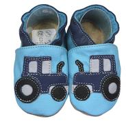 HOBEA-Germany Krabbelschuhe für Jungs und Mädchen in verschiedenen Designs 22/23, Traktor blau