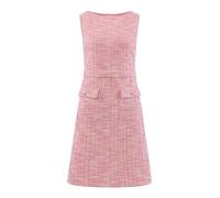 Hobemty Damen Ärmelloses Tweed-Kleid U-Boot-Ausschnitt Arbeit Büro Etuikleider, Pink, Mittel