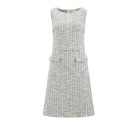 Hobemty Damen Ärmelloses Tweed-Kleid U-Boot-Ausschnitt Arbeit Büro Etuikleider, Weiss/opulenter Garten, Groß