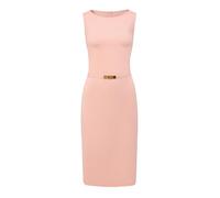 Hobemty Damen Midi Etuikleid mit U-Boot Ausschnitt Gürtel Ärmellos Büro Freizeit Business Sommerkleid Rosa XL