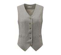Hobemty Damen Nadelstreifen-Weste, Knopfleiste, Vintage, gestreift, GRAU, X-Large
