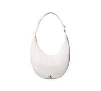 Hobo CALVIN KLEIN "BUCKLE CONVERTIBLE HOBO BAG", Damen, Gr. B/H/T: 41,5cm x 47,5cm x 10cm, weiß (weiß alyssum), Lederimitat, Polyester, Taschen Hobo, Schultertasche, Umhängetasche, Hobo Bag mit CK-Log