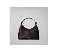 Hobo CALVIN KLEIN "WEBBING STRAP SMALL BAG", Damen, Gr. B/H/T: 20,5cm x 16cm x 9,5cm, braun, Lederimitat, Taschen Hobo, Mini Bag, Hobo Bag, Henkeltasche mit zusätzlichem Unhängeriemen (91888309-0) bra