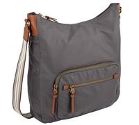 Hobo CAMEL ACTIVE "Bari", Damen, Gr. B/H/T: 35cm x 38cm x 13cm, grau, Nylon, kontrastfarbene Details, Taschen Hobo, aus hochwertigem matten Nylon mit gestreiftem Gewebeband (44773346-0) grau